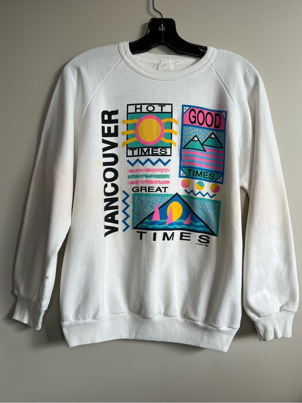 Vintage Vancouver BC Souvenir Sweatshirt White Graphic Crewneck Oversized